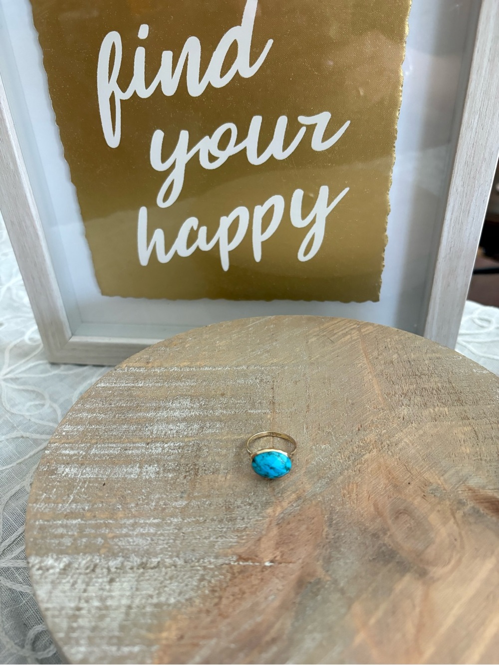 Stella & Dot Mary Margaret Turquoise Stone Ring | Size 7